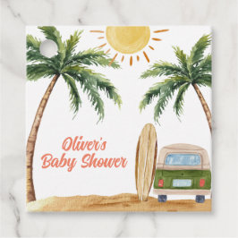 Summer Boho Surfa Beach Van Baby Shower Gåvor Etiketter