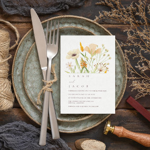 Summer Boho Wildblommor Garden WedWedding Inbjudningar