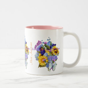 Summer Bouquet - Underbar farmor Två-Tonad Mugg