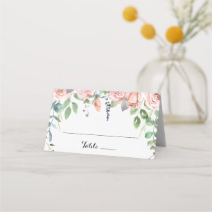 Summer Breeze Blommigt Calligraphy Bröllop Placeringskort