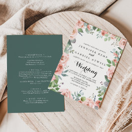Summer Breeze Blommigt Front & Back Bröllop Inbjudningar