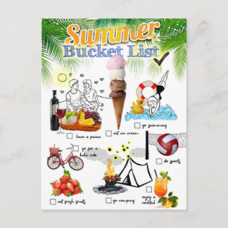 Summer Bucket List Vykort