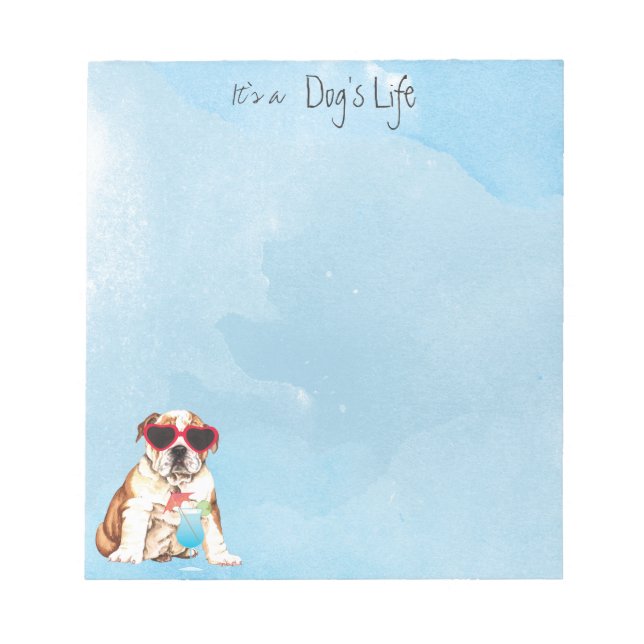 Summer Bulldog Anteckningsblock (Framsida)