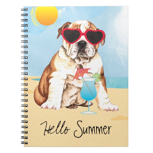 Summer Bulldog Anteckningsbok (Framsidan)