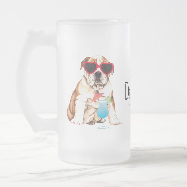 Summer Bulldog Frostat Ölglas (Vänster)