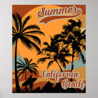 Summer California Beach Vintage affisch