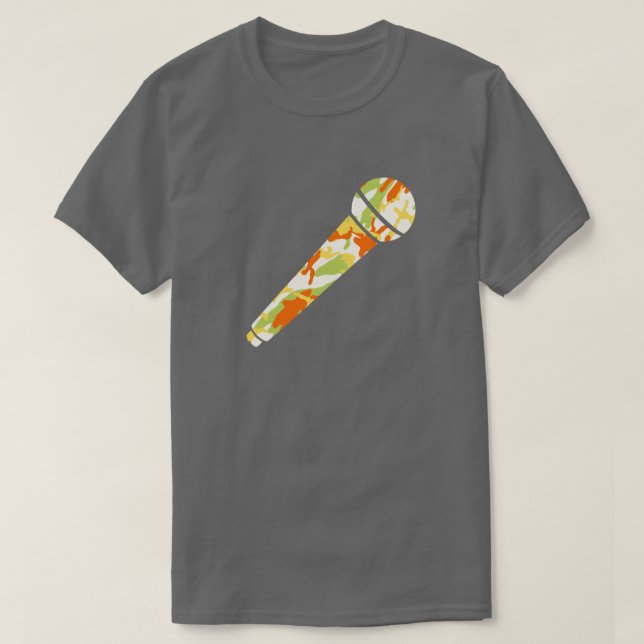 Summer Camo Mönster Microphone T Shirt (Design framsida)