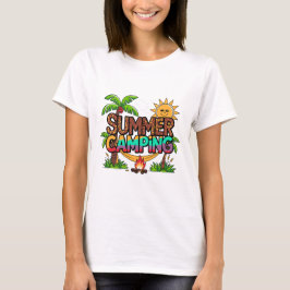 Summer Camping Leopard Print Beach Hammock T Shirt