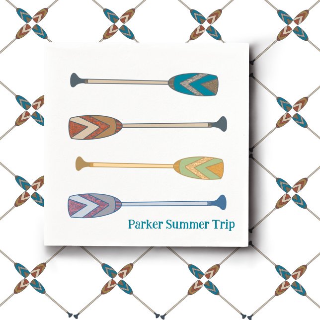 Summer Canoe Family Trip custom napkins Pappersservett (Skapare uppladdad)