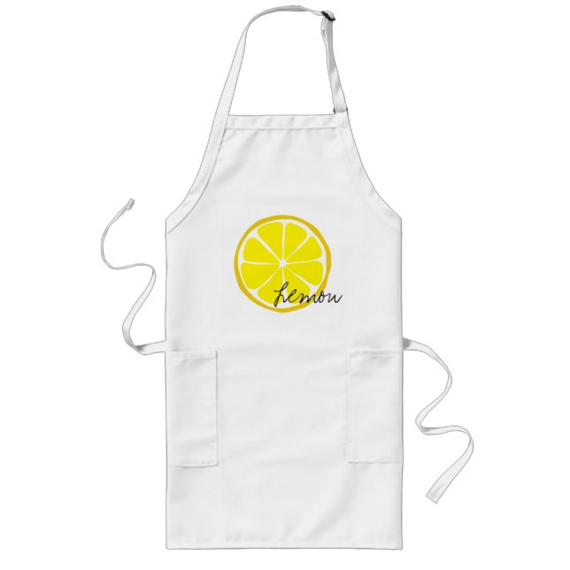 Summer Citrus Lemon Arpon Långt Förkläde (Framsidan)