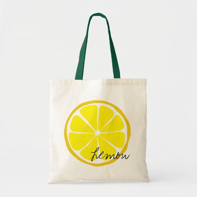 Summer Citrus Lemon Tote Tygkasse (Framsidan)