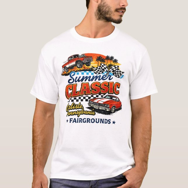 Summer Classic Muscle Car Show Design T Shirt (Framsida)