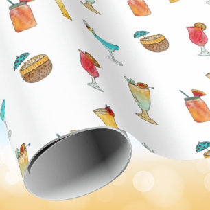 Summer Cocktail Drinks Patterned Presentpapper