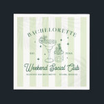 Summer Cocktail-Klubb | Bachelorette Pappersservett<br><div class="desc">Ljusa gulter, gröntar och orangar är namn i detta diskreta sommarspel. Skapar oss tänka av ljusstrimlade stranddukar som ligger på en vit sandstrand. Med en ljus sommar-rand, elegant handflatan löv-skuggor och eleganta moderna typsnitt. Lägg till anpassningsbarnas ordalydelse i den här designen genom att använda rutorna "Redigera den här designmallen" på...</div>