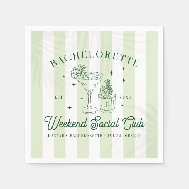 Summer Cocktail-Klubb | Bachelorette Pappersservett (Framsidan)