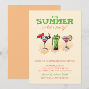 Summer Cocktail Party Inbjudningar