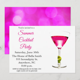 Summer Cocktail Party Rosa Inbjudningar