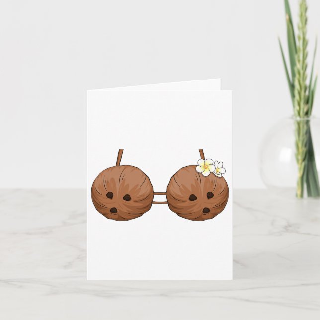 Summer Coconut Bra Halloween Costume Hawaii Aloha Kort (Framsida)