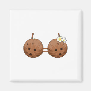 Summer Coconut Bra Halloween Costume Hawaii Aloha Magnet
