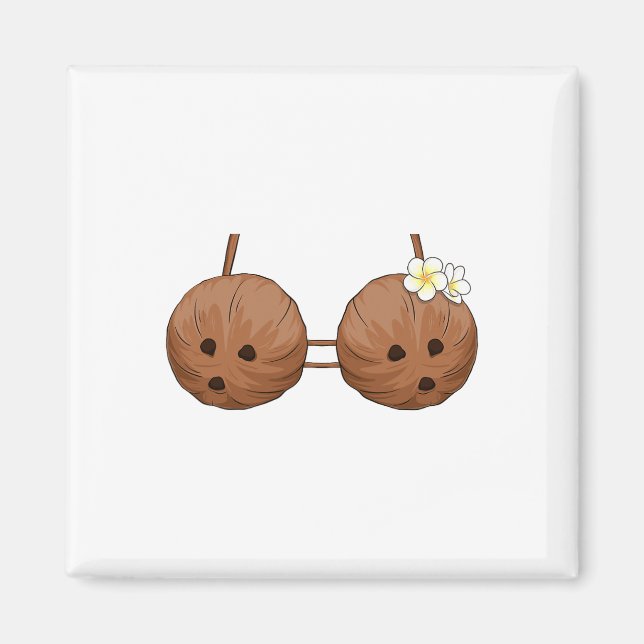 Summer Coconut Bra Halloween Costume Hawaii Aloha Magnet (Framsidan)