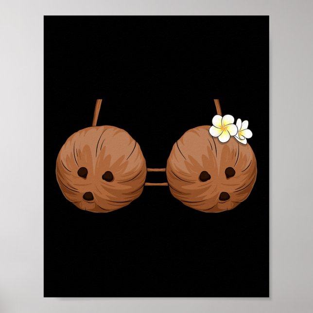 Summer Coconut Bra Halloween Costume Hawaii Aloha Poster (Framsidan)