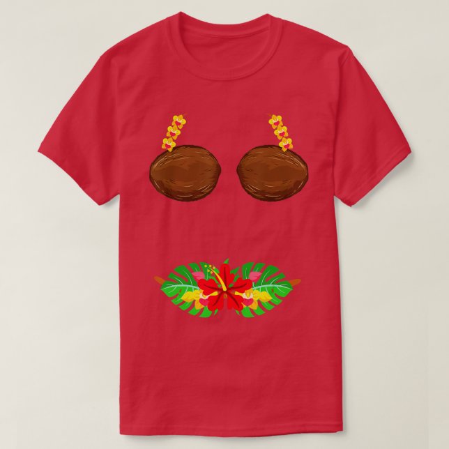 Summer Coconut Bra Halloween Costume Hawaii Aloha T Shirt (Design framsida)