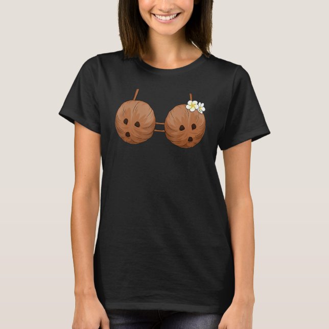 Summer Coconut Bra Halloween Costume Hawaii Aloha T Shirt (Framsida)