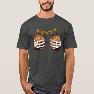Summer Coconut Bra Skeleton Hand Funny Halloween T Shirt