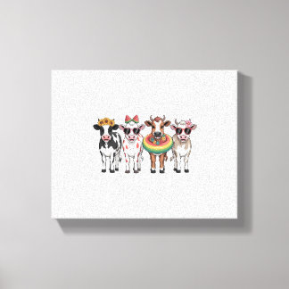 Summer Cows PNG, Beach Farm Canvastryck