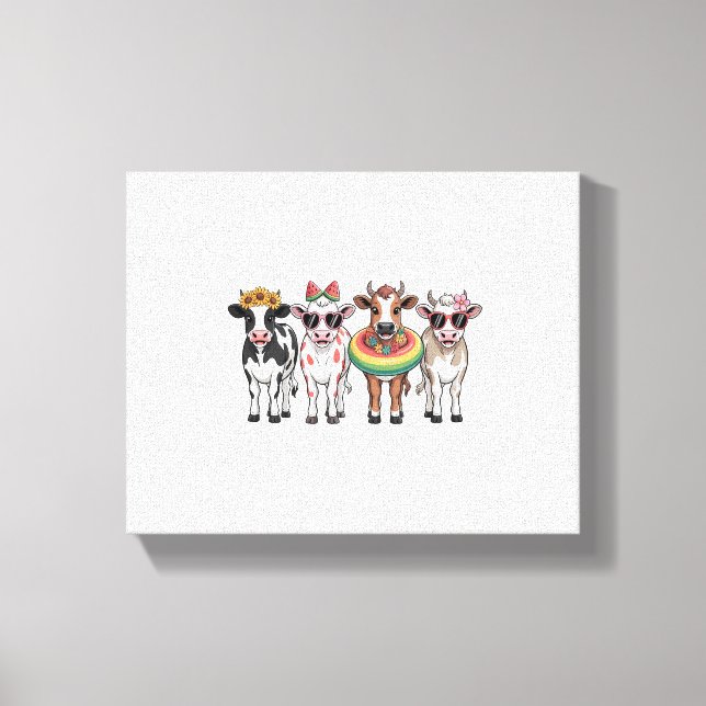 Summer Cows PNG, Beach Farm Canvastryck (Framsida)