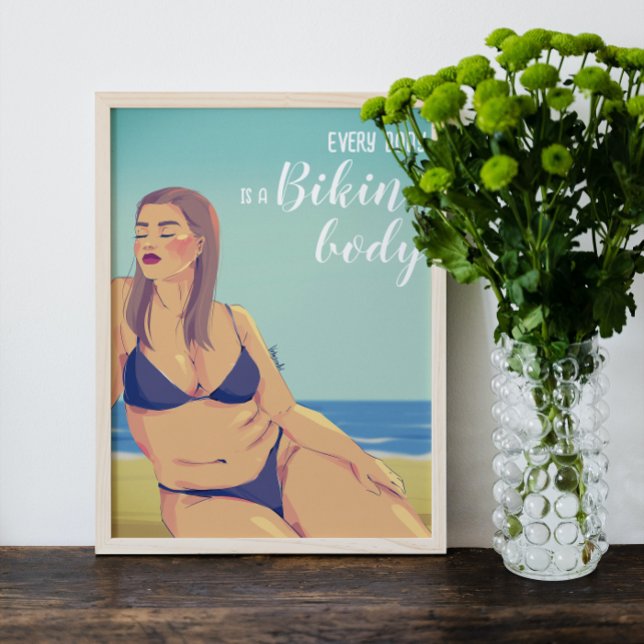 Summer Curvy Woman Bikini Poster (Skapare uppladdad)