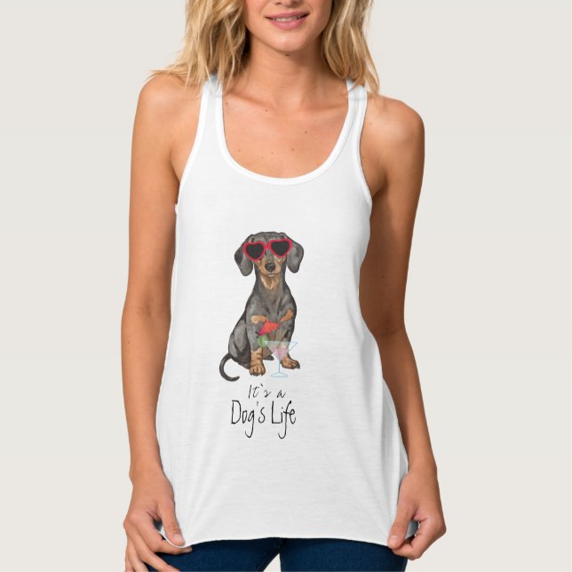 Summer Dachshund Linne Med Racerback (Framsida)