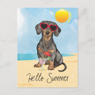Summer Dachshund Vykort