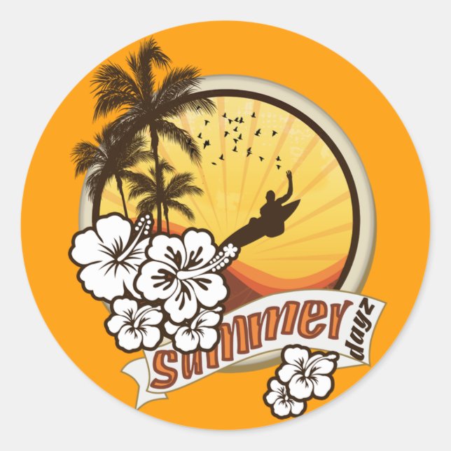 Summer Dayz Runt Klistermärke (Framsida)