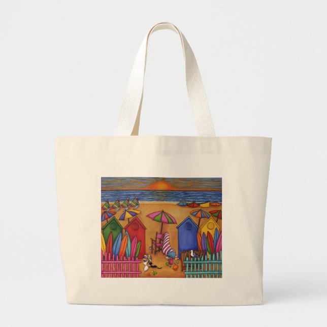 Summer Delight Beach Scene Lisa Lorenz Jumbo Tygkasse (Framsidan)