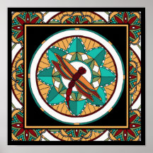 Summer Dragonfly Mandala-print