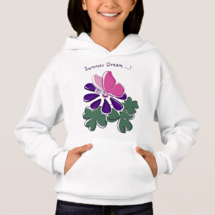 Summer Dream - Rosa Butterfly Lila Flower Doodle T Shirt