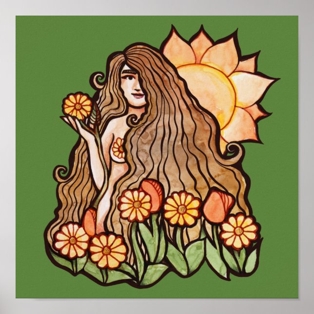 Summer Earth Goddess Poster (Framsidan)