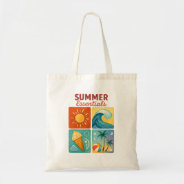 Summer Essentials Tote - Retro Beach Vibes Tygkasse