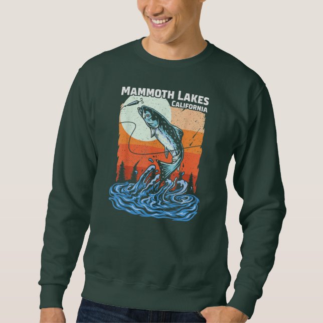 Summer Fishing Retro Sunset California Mammoth Lång Ärmad Tröja (Framsida)