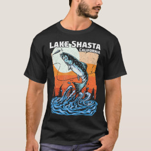 Summer Fishing Retro Sunset California Shasta Sjö T Shirt