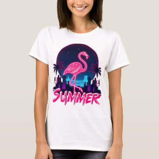 Summer Flamingo neon Sommer T Shirt