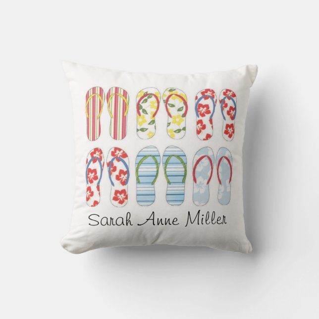 Summer Flinflip flops Dekorativ kudde (Framsida)