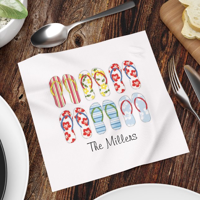 Summer Flinflip flops Napkins Pappersservett (Cute flip flops custom napkins)