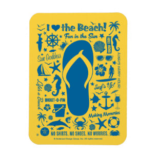 Summer Flip Flop Mönster Magnet