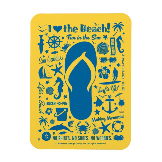 Summer Flip Flop Mönster Magnet (Vertikal)