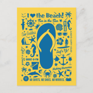 Summer Flip Flop Mönster Vykort