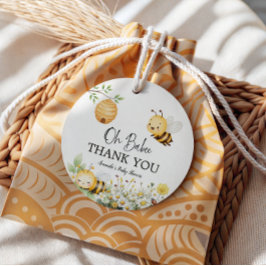 Summer Floral Daisy Oh Babee Honey Bee Baby Shower Gåvor Etiketter