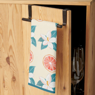 Summer Floral Grapefruit – Coastal Citrus Design Kökshandduk