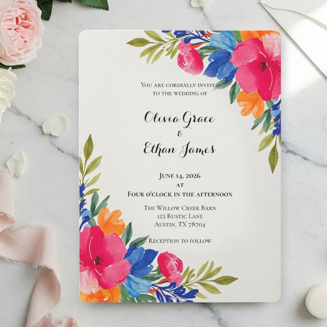 Summer Floral Wedding Invitations - Floral Design Inbjudningar (Skapare uppladdad)